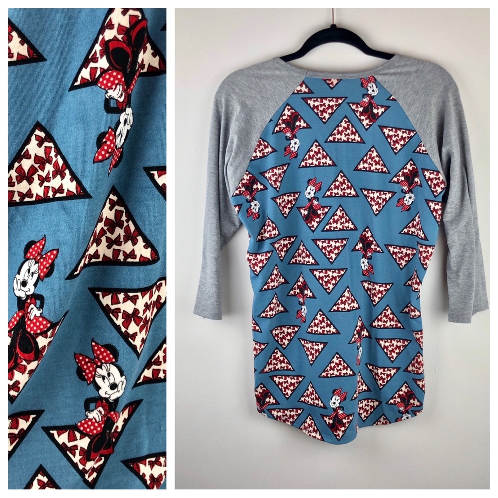 LuLaRoe Minnie Mouse Randy Baseball 3/4 Sleeve